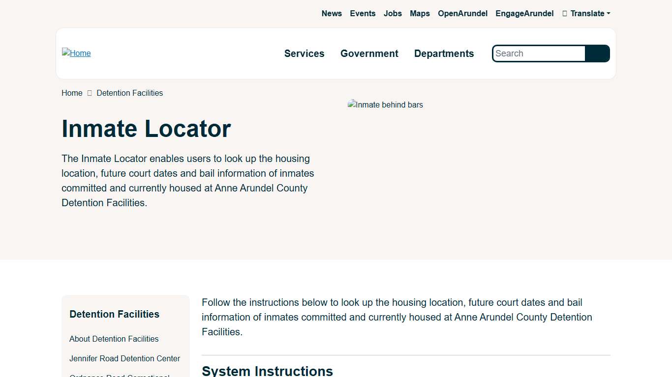 Inmate Locator Anne Arundel County Government